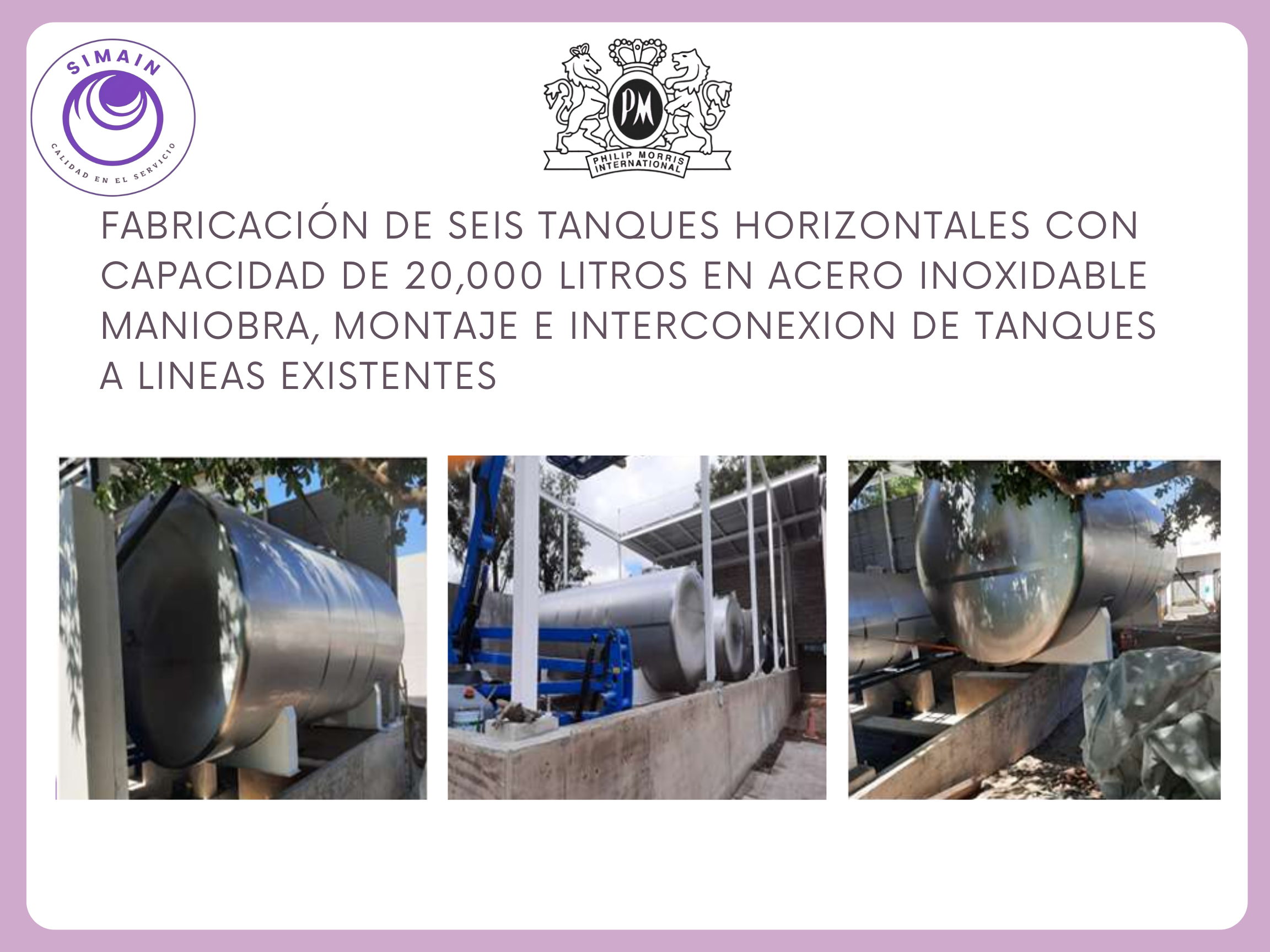 Proyecto Tanques Acero Inoxidable Philip Morris